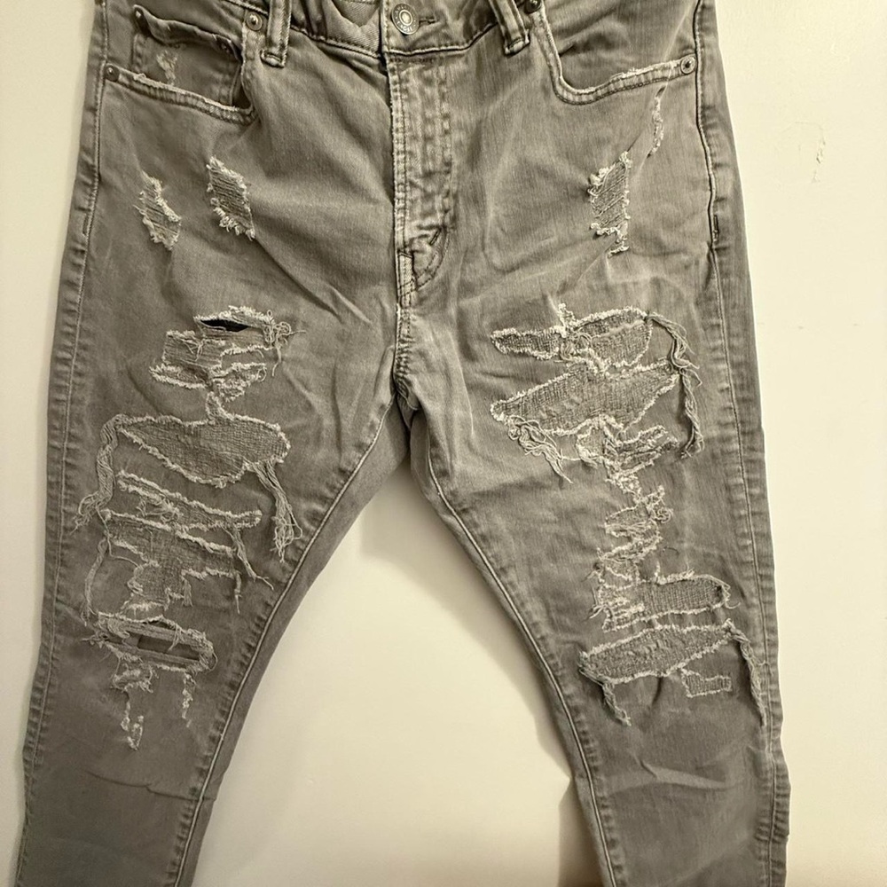 American Eagle Outfitters Ripped Gray Skinny Jeans